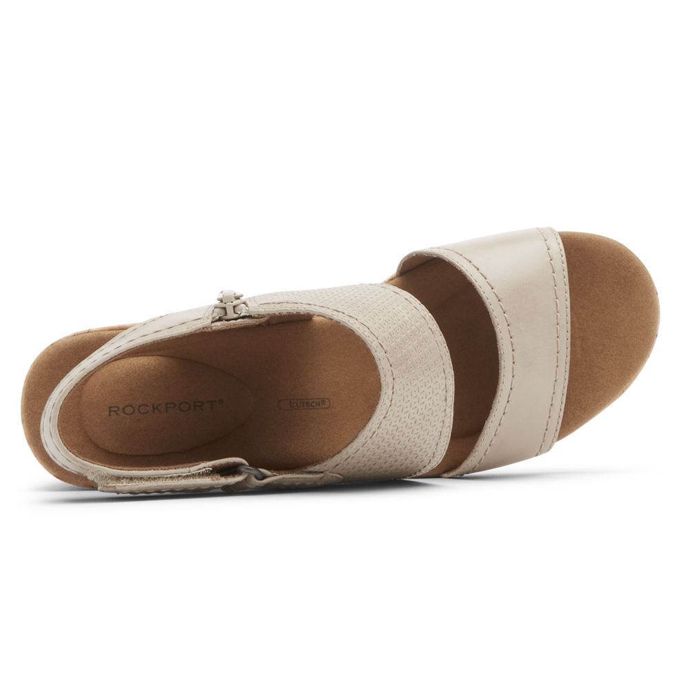 Rockport Sandaler Dame Beige - Briah Asymmetrical 2-Piece - WYRA92483